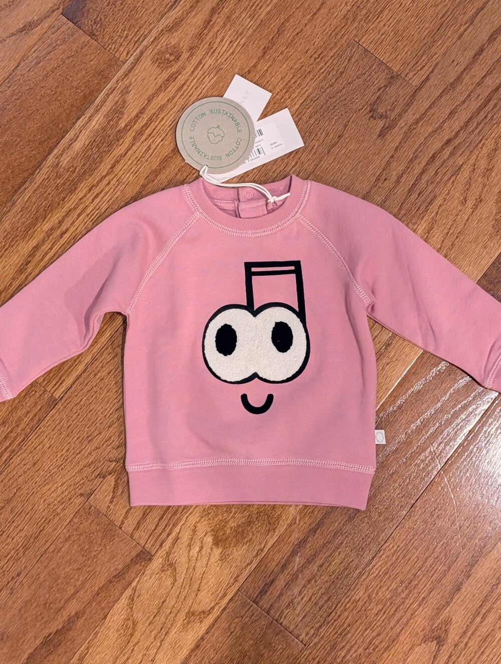 NWT Stella McCartney Kids Musical Note Fleece Crewneck Sweatshirt - 9 Months
